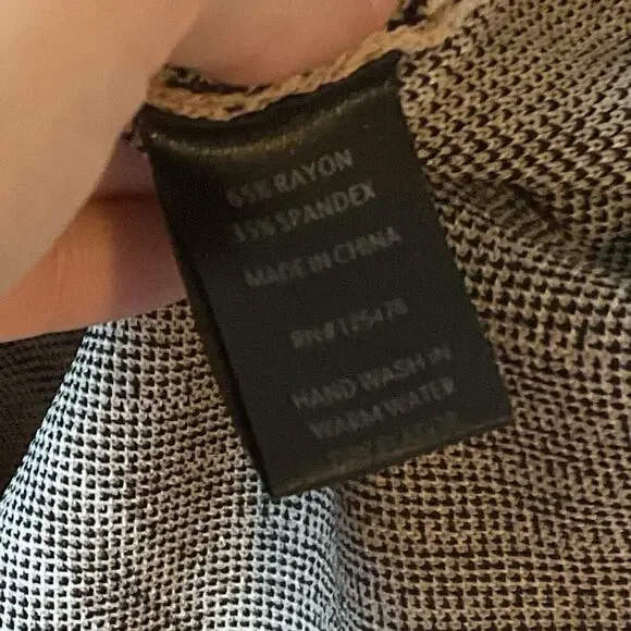 Ohne Titel Striped Bodycon Black Beige Dress Size Medium - Picture 6 of 10